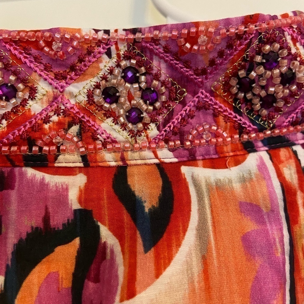 Chicos 40th Anniversary Paisley Multicolor Beaded Tunic - Picture 9 of 10
